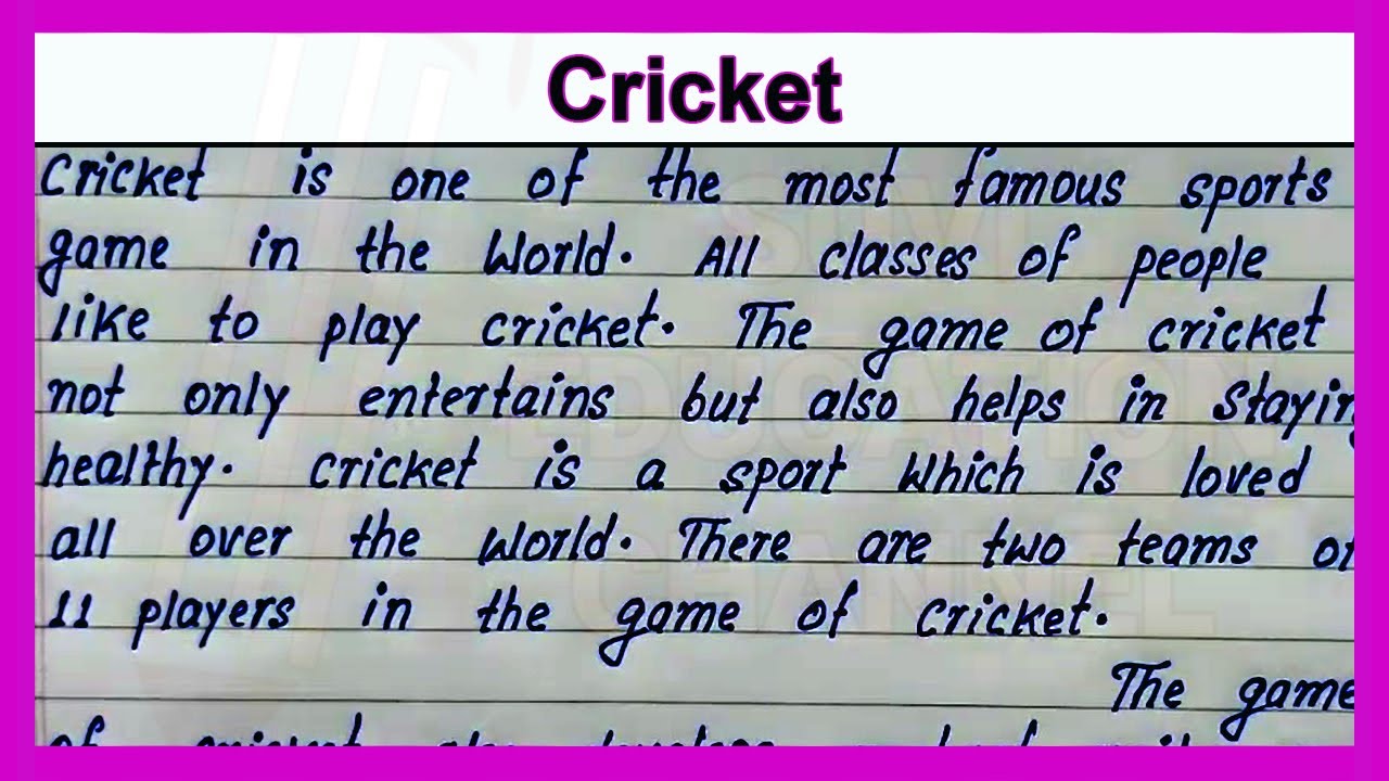 So Easy Language on Cricket Essay | Write an essay on Cricket 🏏 🏀 | Simple Cricket English Paragraph