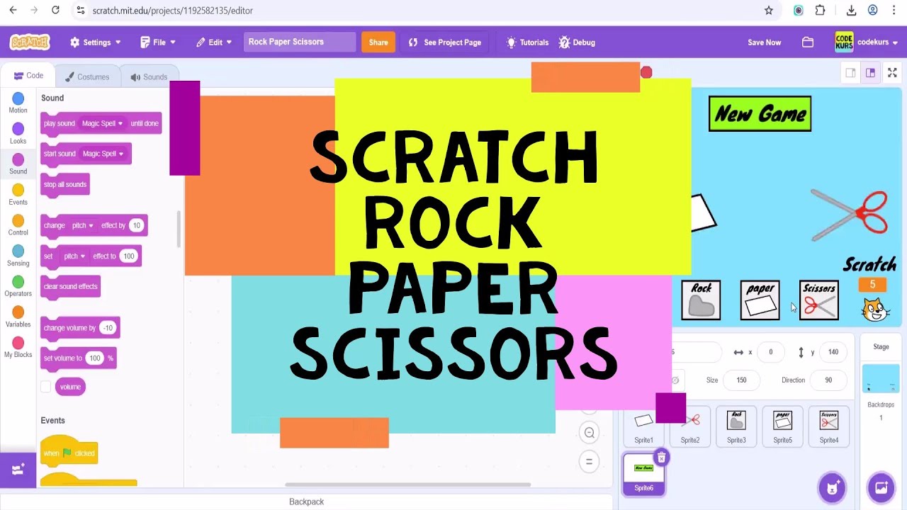 Scratch Rock Paper Scissors Game - How to Make Rock Paper Scissors Game in Scratch