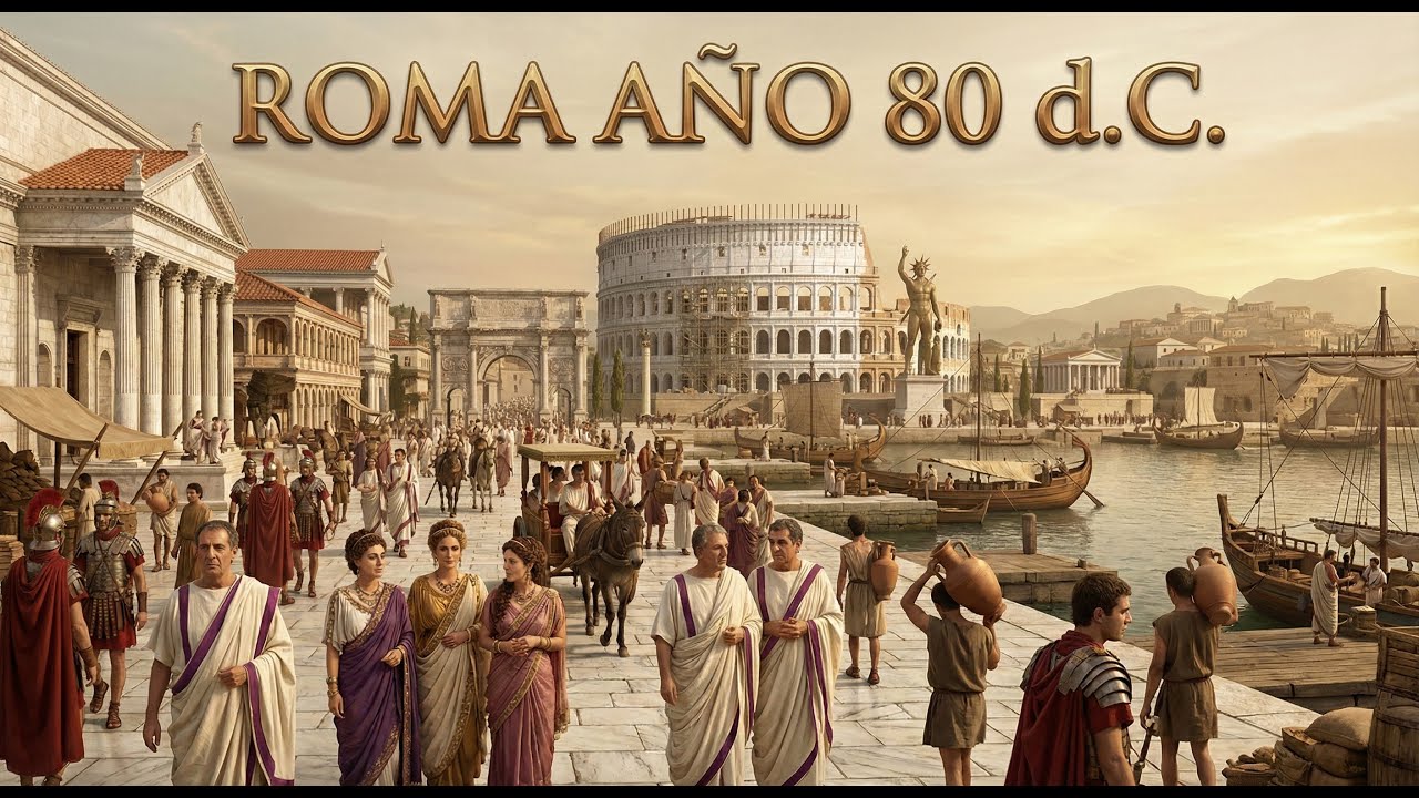 Roma, año 80 d.C. (Reconstrucción con IA) — Cuando el Coliseo era nuevo