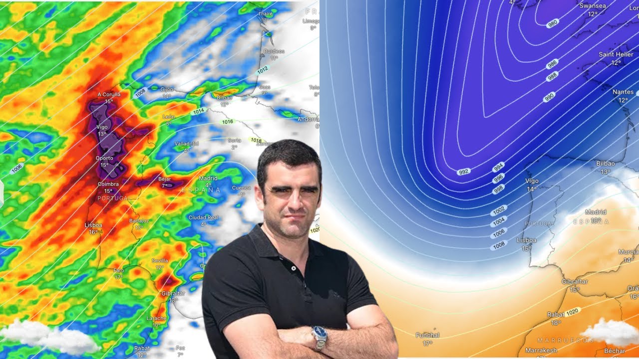 🔴 Tren de BORRASCAS ATLÁNTICAS sobre ESPAÑA en ciernes: más de 200 mm 🌧️ en estas regiones y...