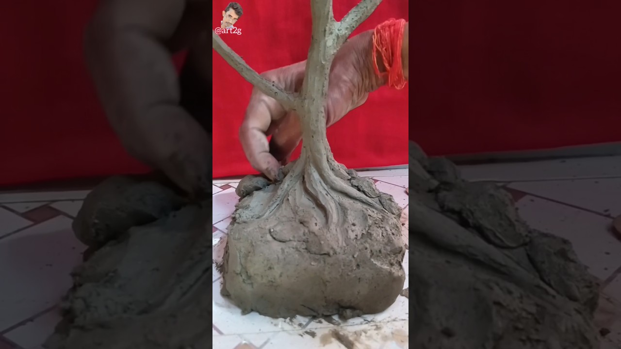 clay with make tree 🌲 मिट्टी से पेड़ बनाने सीखें # मिट्टी से पेड़ कैसे बनाएं#how to make tree#@art2g