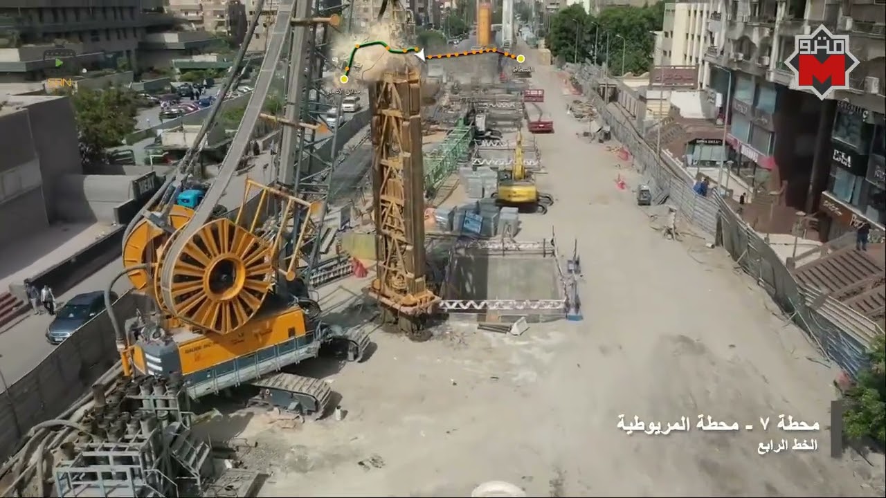 مسار الخط الرابع للمترو من محطة ( حدائق الاشجار ) و  محطة ( المساحة ) - يونيو 2025