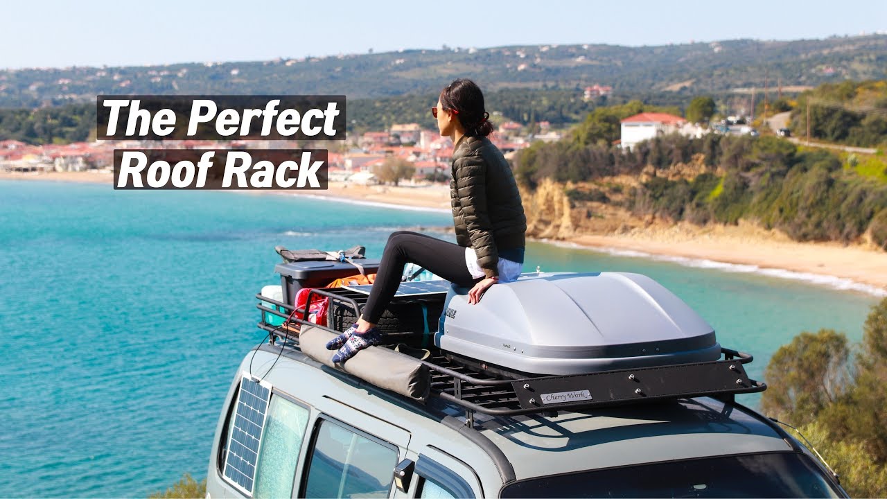 Vanlife | Custom Roof Rack with Thule Roof box designed to travel around the world.