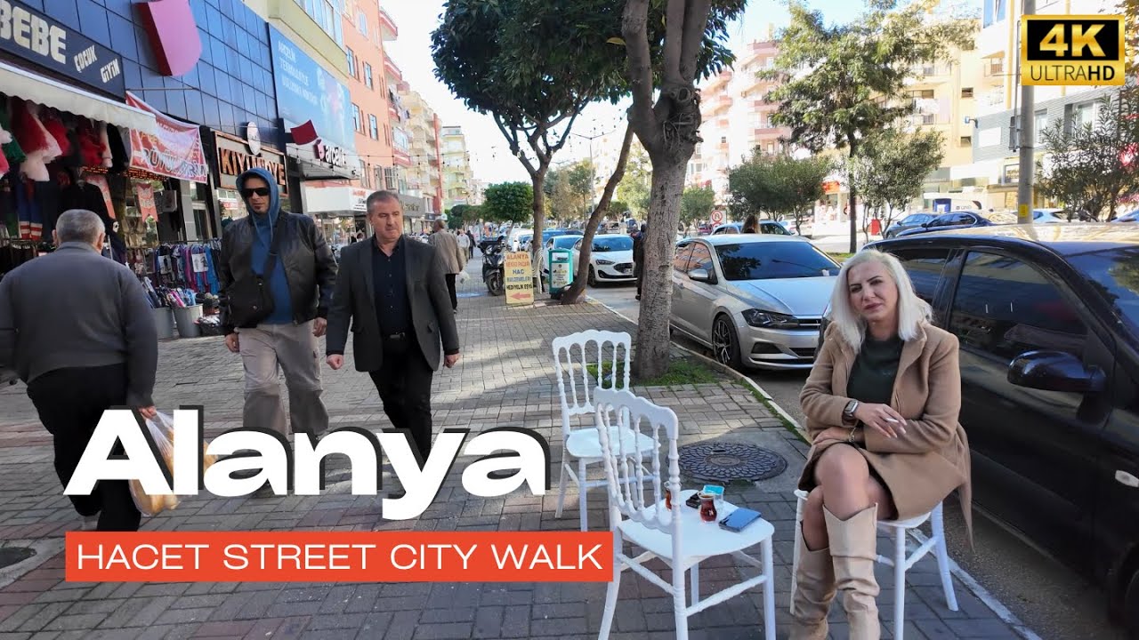 Alanya Hacet Street Walking Tour 🇹🇷 | Busiest Street in Alanya City Center 4K