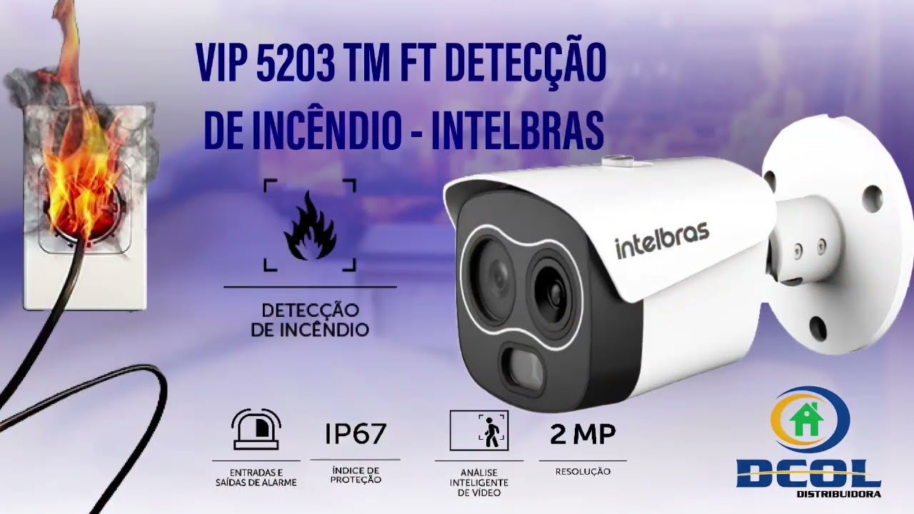 Câmera de detecção de incêndio intelbras VIP 5203 TM FT