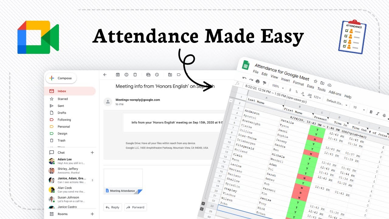 How to take attendance in Google Meet (Name Tracker)