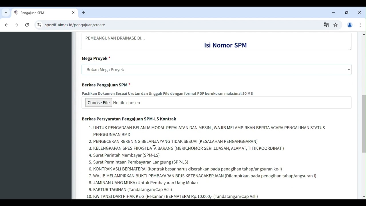 Tutorial Aplikasi SPORTIF ‐ Login, Pengajuan, Monitor SPM LS