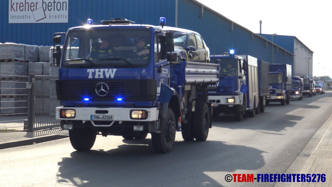 [Abrücken zum Katastrophenschutzwochenende] Kolonnenfahrt Feuerwehr + THW + BRK + Bundeswehr