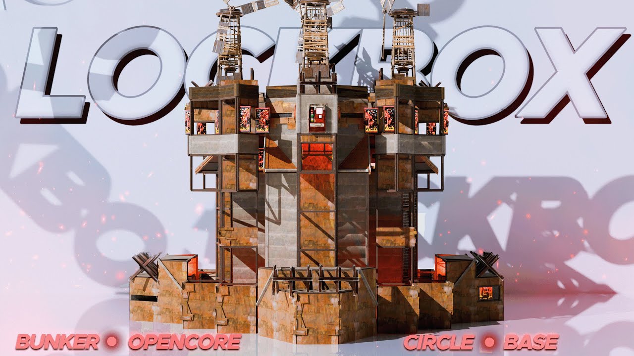 The Lockbox - Group Base | Open Core + Wide Gap + Shield Wall - Rust Base Designs 2026