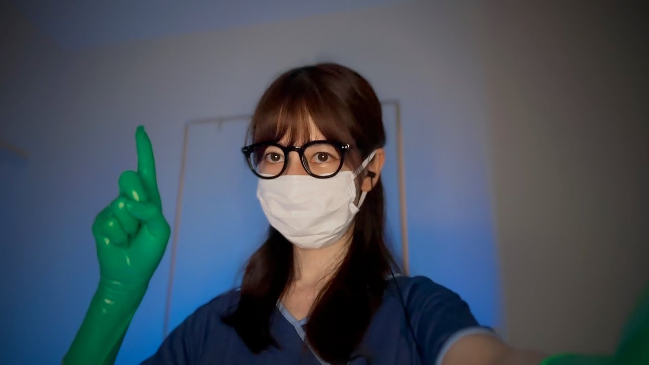 [ASMR] Исследование черепно-мозговых нервов пальцев 👩🏻‍⚕️ / Хирургические резиновые перчатки