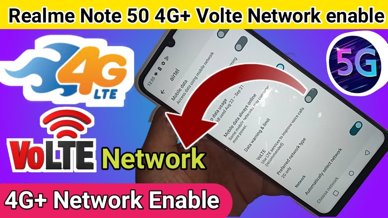 Realme note 50 4G+ Network and 4G Volte service enable