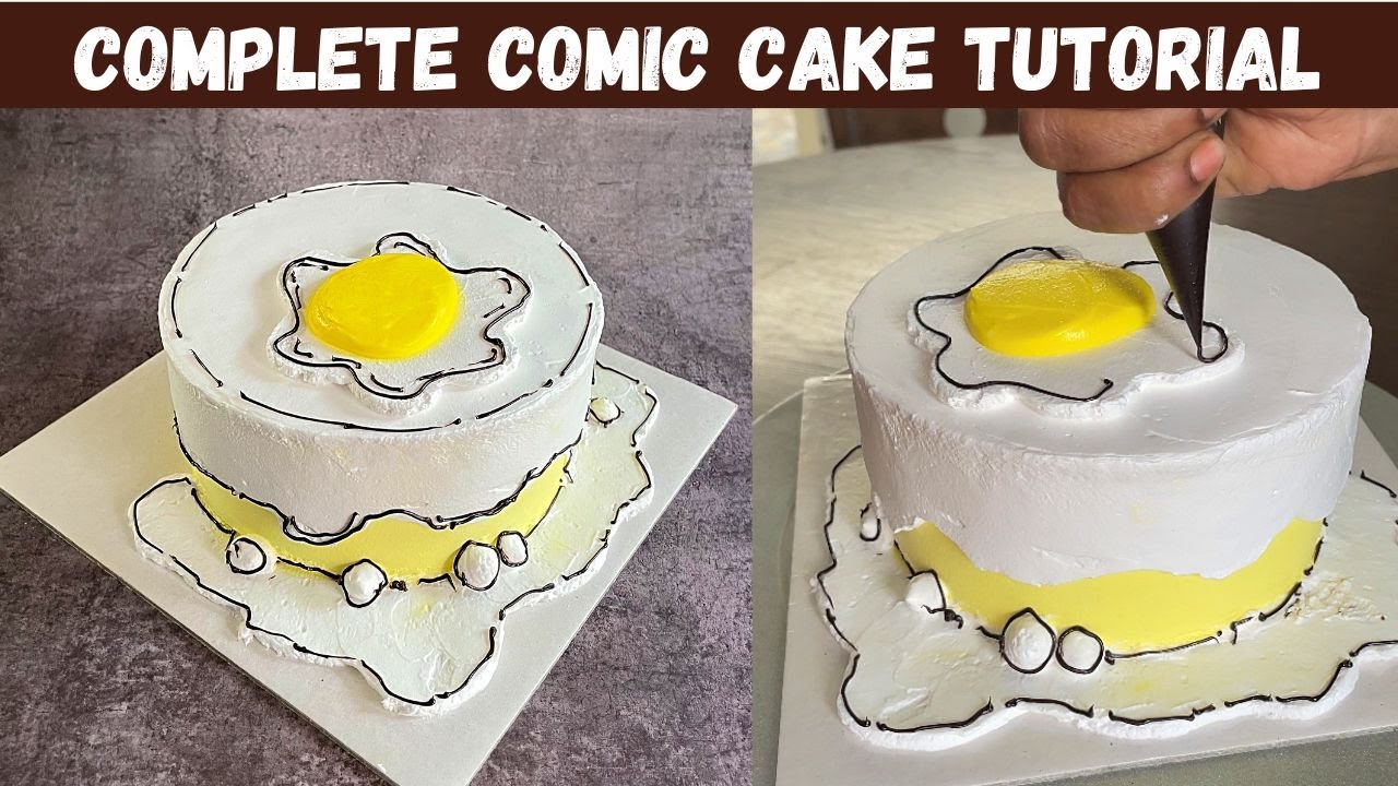 Comic cake tutorial | 1/2 kg Vanilla cake for an order | தமிழ் | with English subtitles