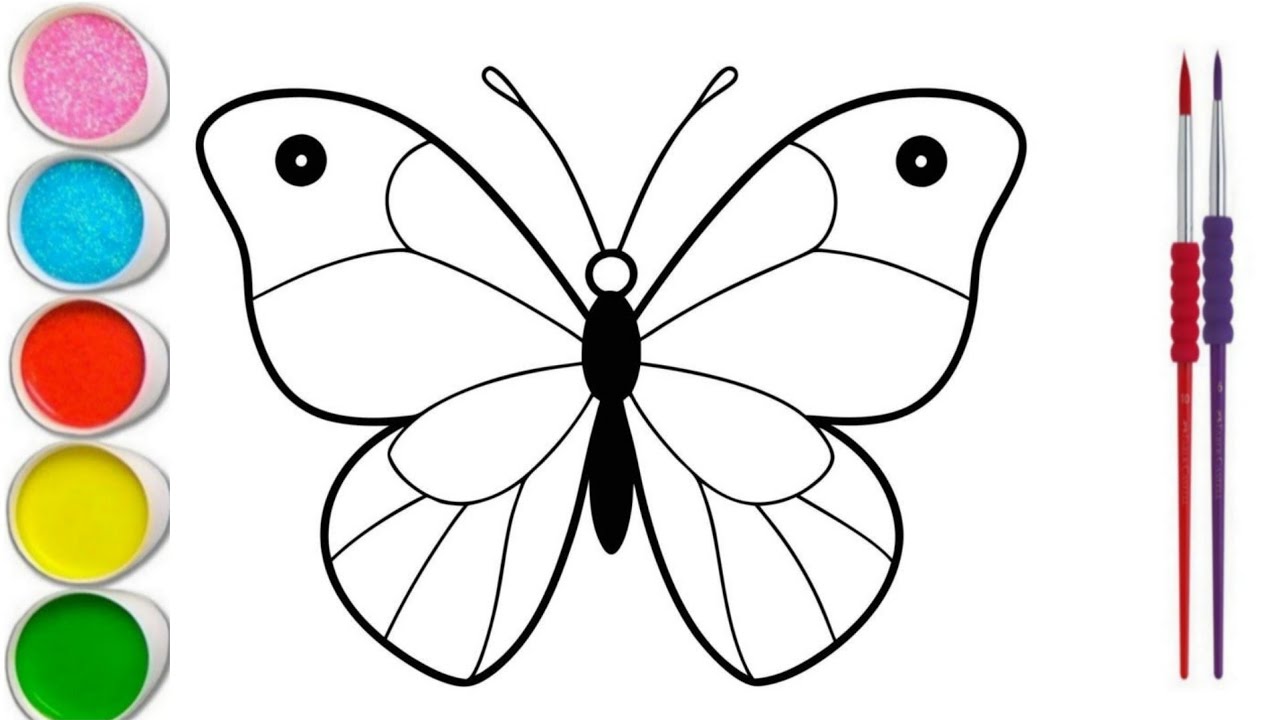Drawing and coloring A Beautiful Butterfly Easy For kids and Toddlers