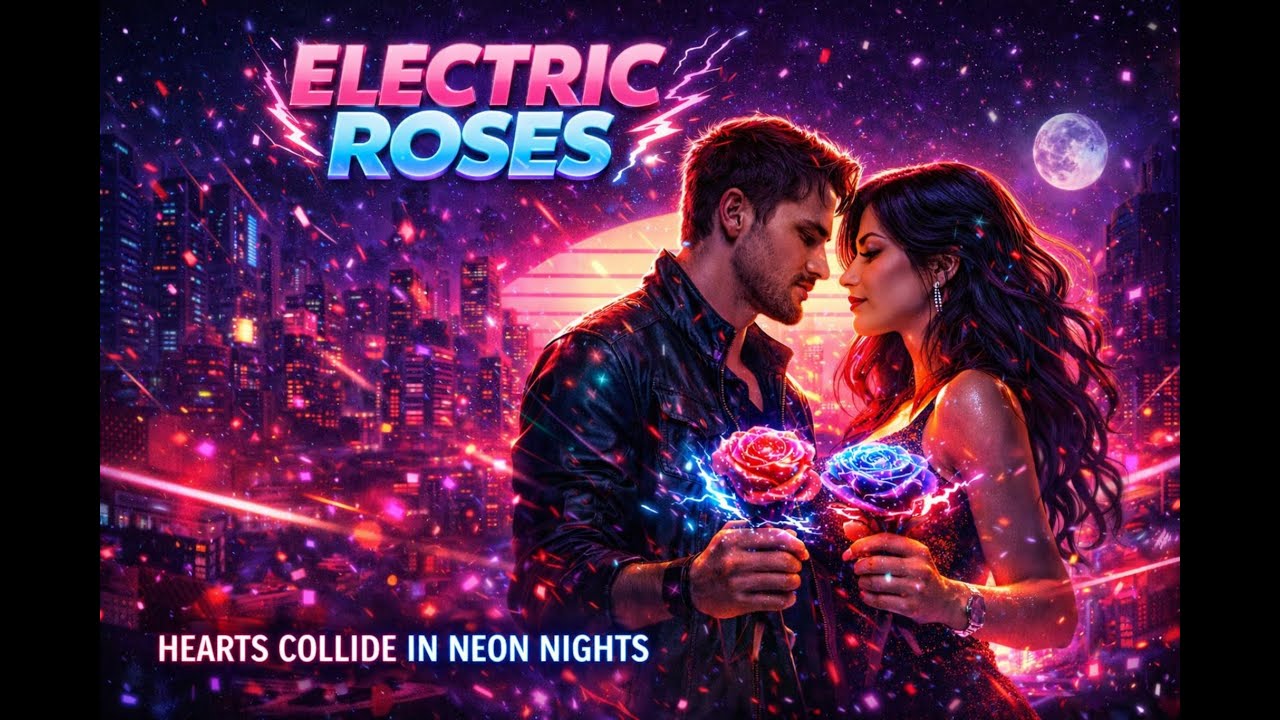 Electric Roses || Original Lyrics Video ||  Neon Romantic Lyrics Video