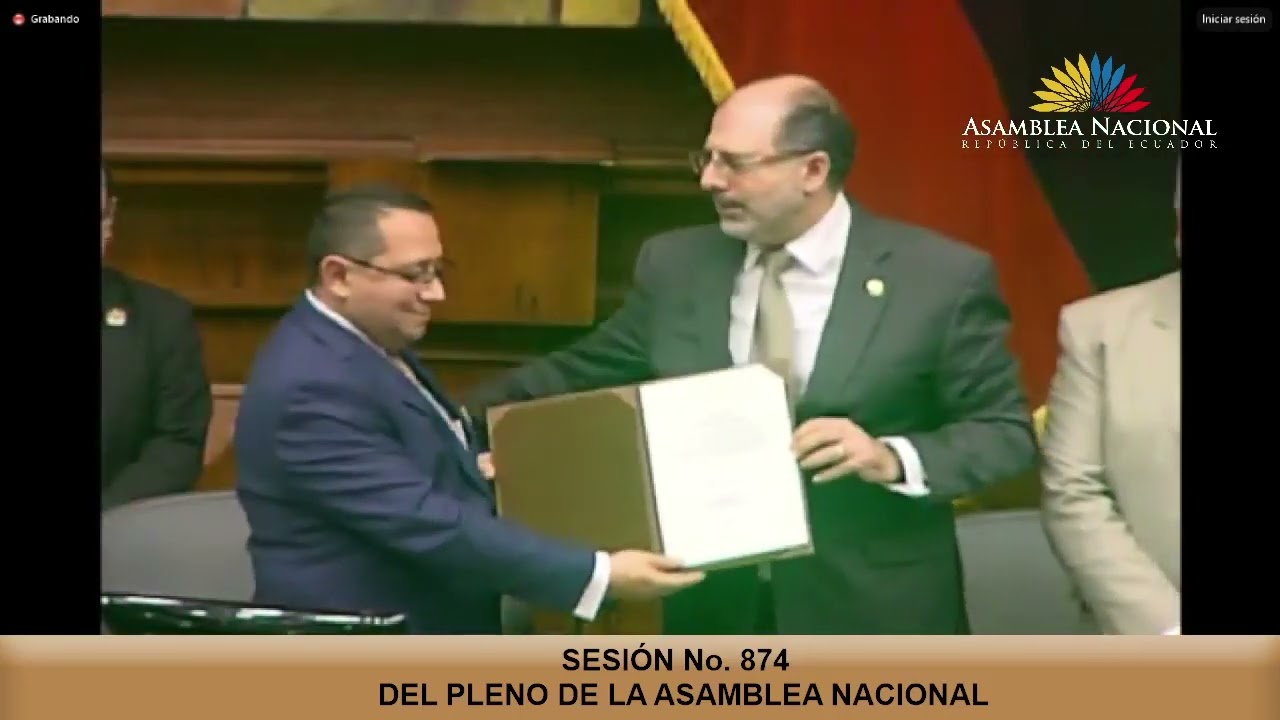 Posesión del Contralor General del Estado, Mauricio Torres - Sesión 874