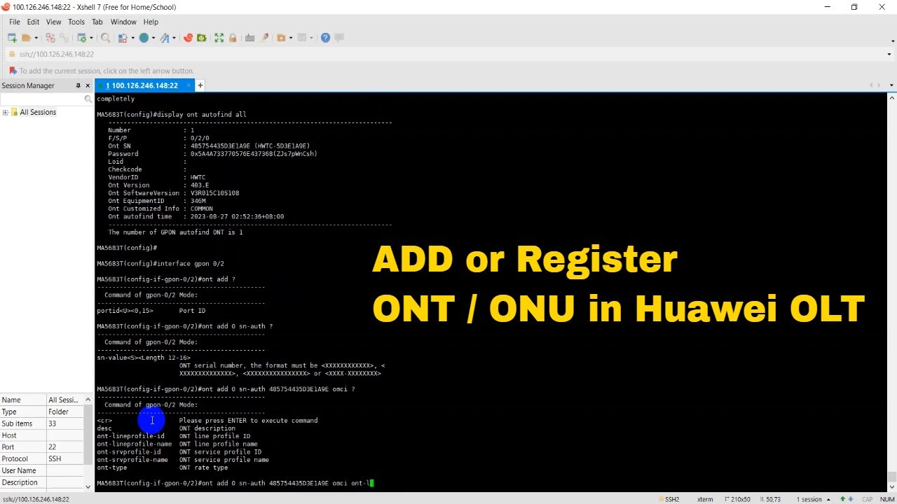 Add ONT in Huawei OLT | Technical Hakim