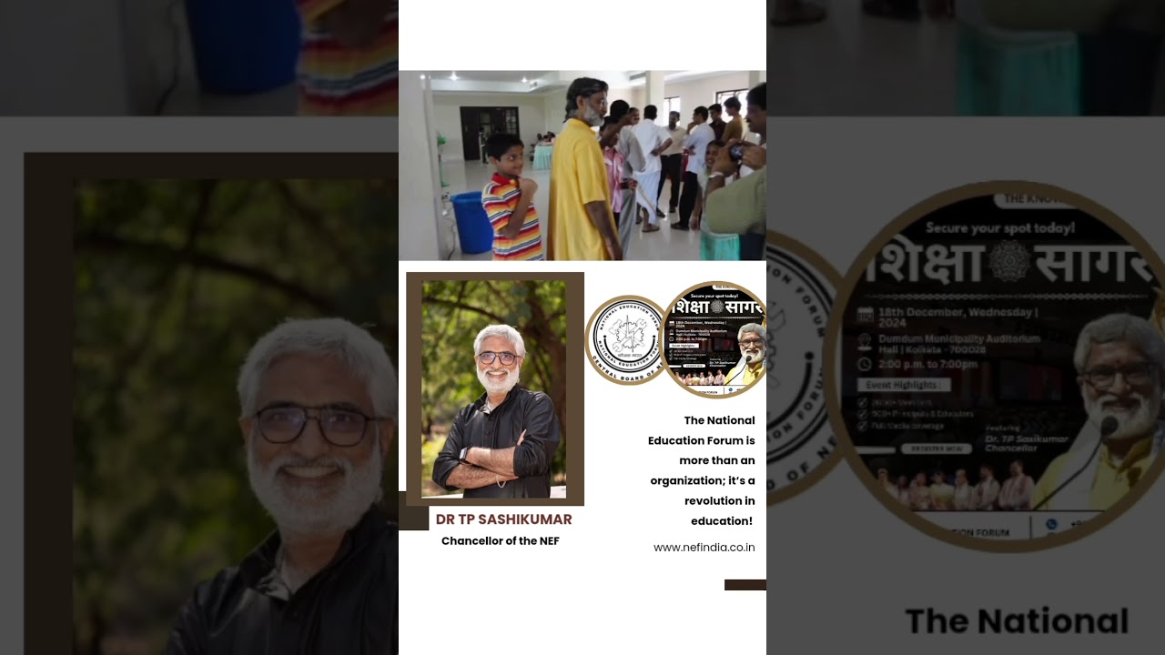 NEF stands as a beacon of transformation, led by Dr.T P Sasikumar #education #inspiration #knowledge
