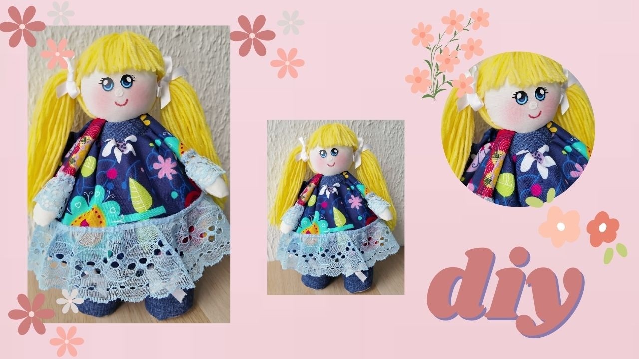 MUÑEQUITA con colitas realizada con rollos de cartón reciclados 🌼🌻🌺/DIY