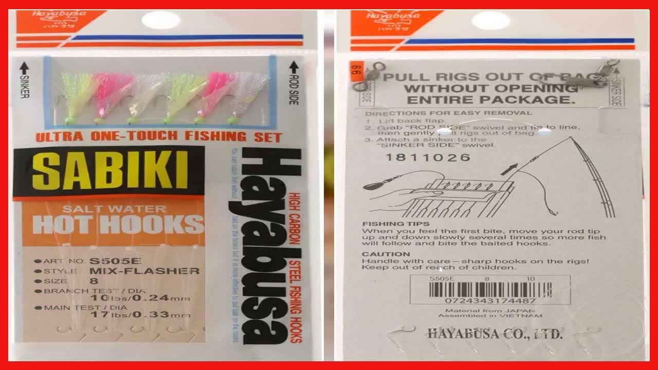 Hayabusa S 505E 6 Mix Flash Sabiki Hot Hooks Quick, Reliable Bait Setup