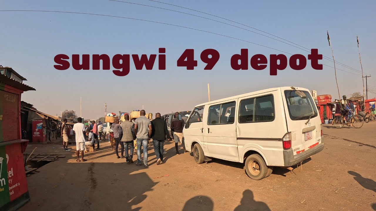 Area 49 Minibuses & Taxis at Nsungwi - Lilongwe City Walking Tour [4K POV]