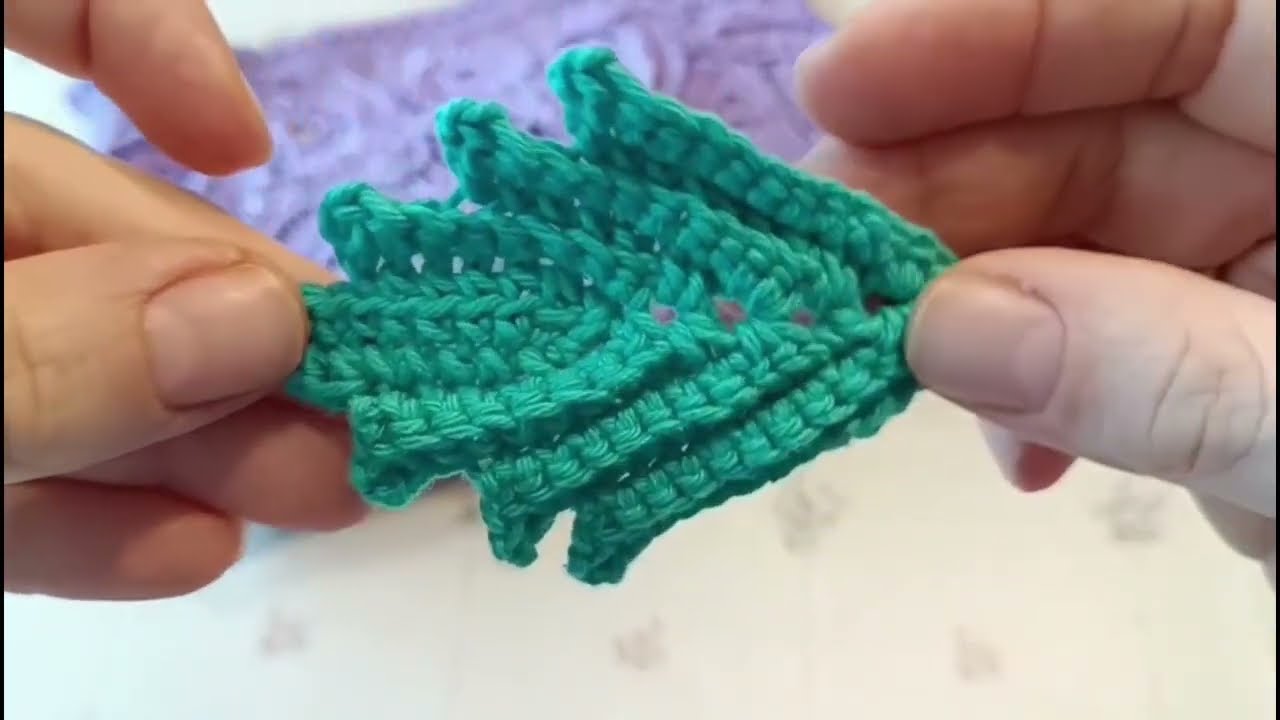 Irische Spitze 3D Muster Anleitung zum Häkeln eines Blattes crochet Handmade DIY
