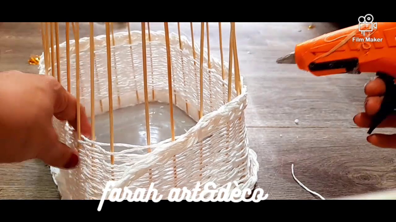 DIY /how to make #wicker box# طريقة سهلة لصنع بوكس بدون تكلفة
