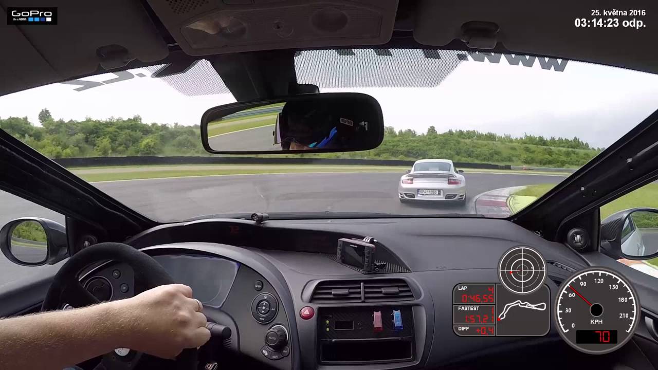 Autodrom Most battle - honda civic JRSC vs porsche turbo