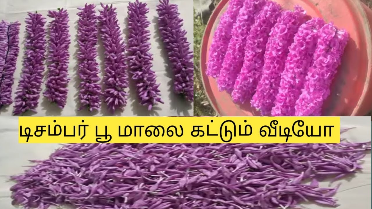 December flower garland making | flowers garland making | பூ மாலை கட்டுவது 