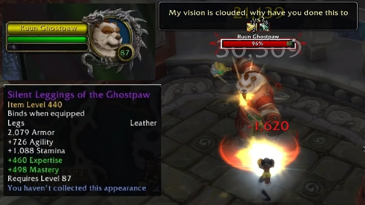 Как получить кожаные поножи Silent Leggings of the Ghostpaw BoE в MoP Classic WoW