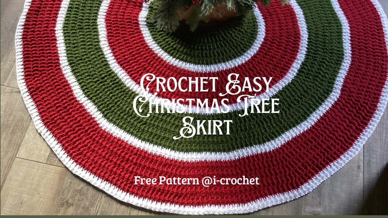 Crochet this Easy Textured Christmas Tree Skirt!