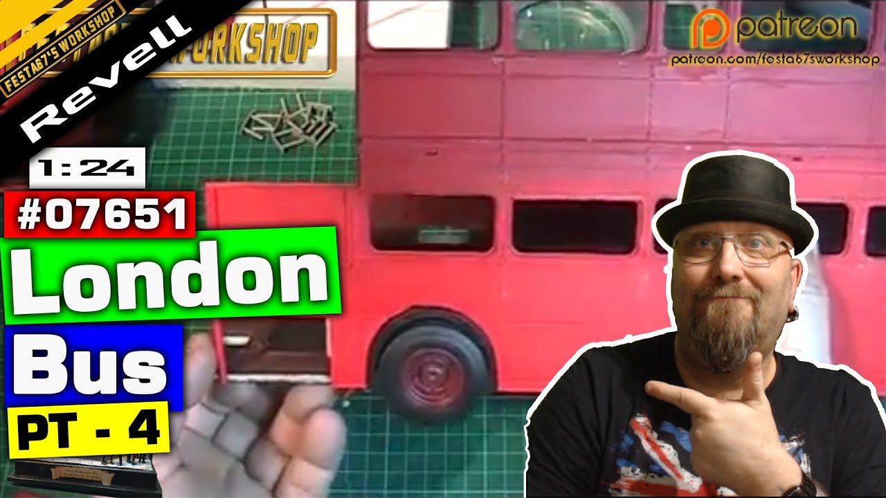 Revell London Routemaster Bus Build -1:24 - [with lighting, passengers & diorama]. - P4