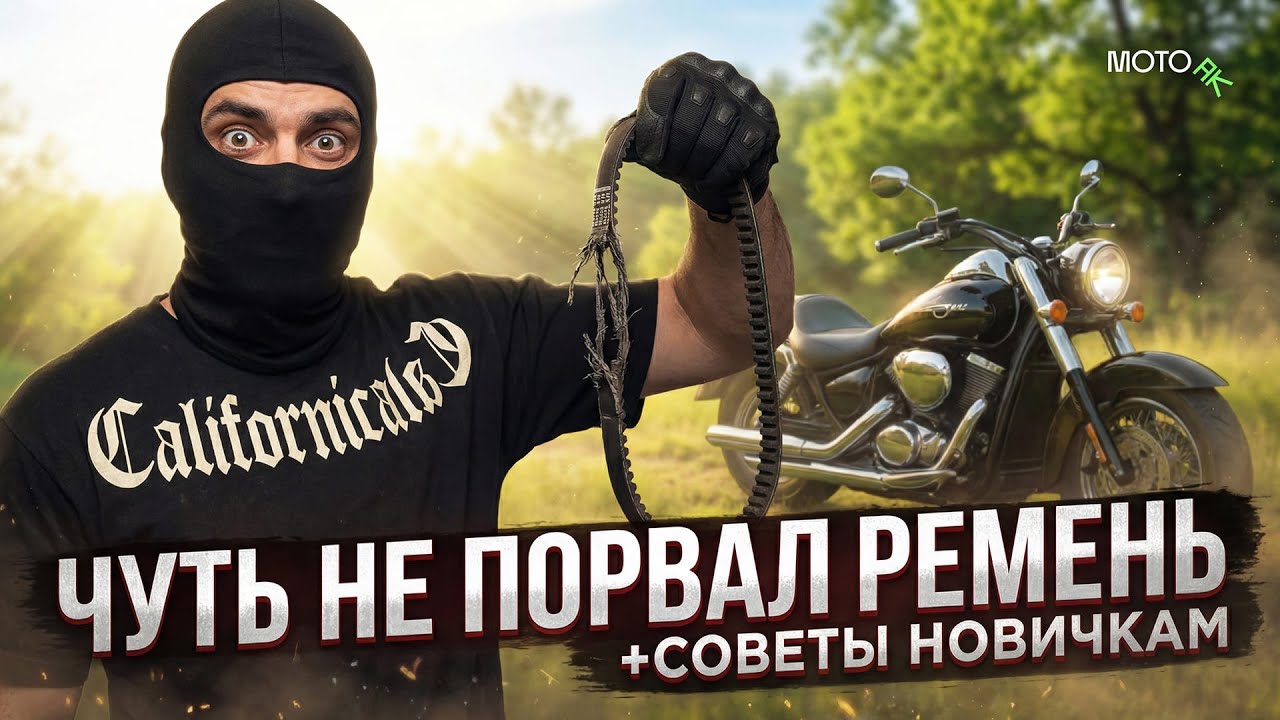 Чуть не порвал приводной ремень на мотоцикле / советы новичкам