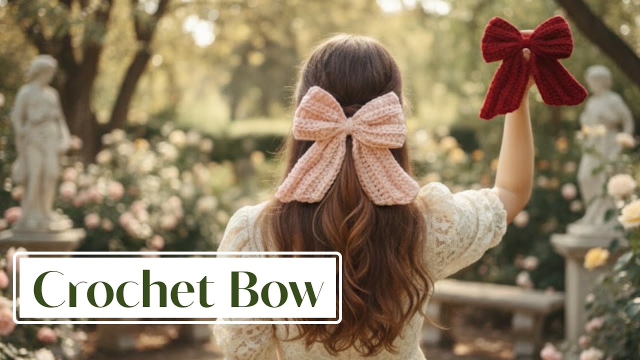 DIY Oversized Crochet Bow Tutorial 🎀 | Easy & Trendy Coquette Hair Accessory (Beginner Friendly)
