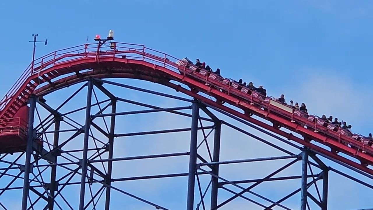 The Big One Blackpool Pleasure Beach 5/7/25  from Big Blue Hotel Balcony with Break Run at Big Blue
