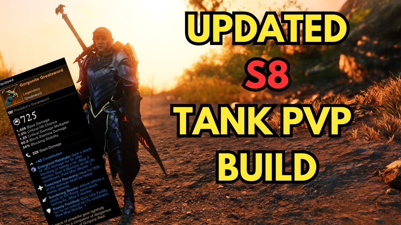 UPDATED Season 8 BUILD / New World: Aeternum Tank PvP (Sword and Shield + Greatsword)