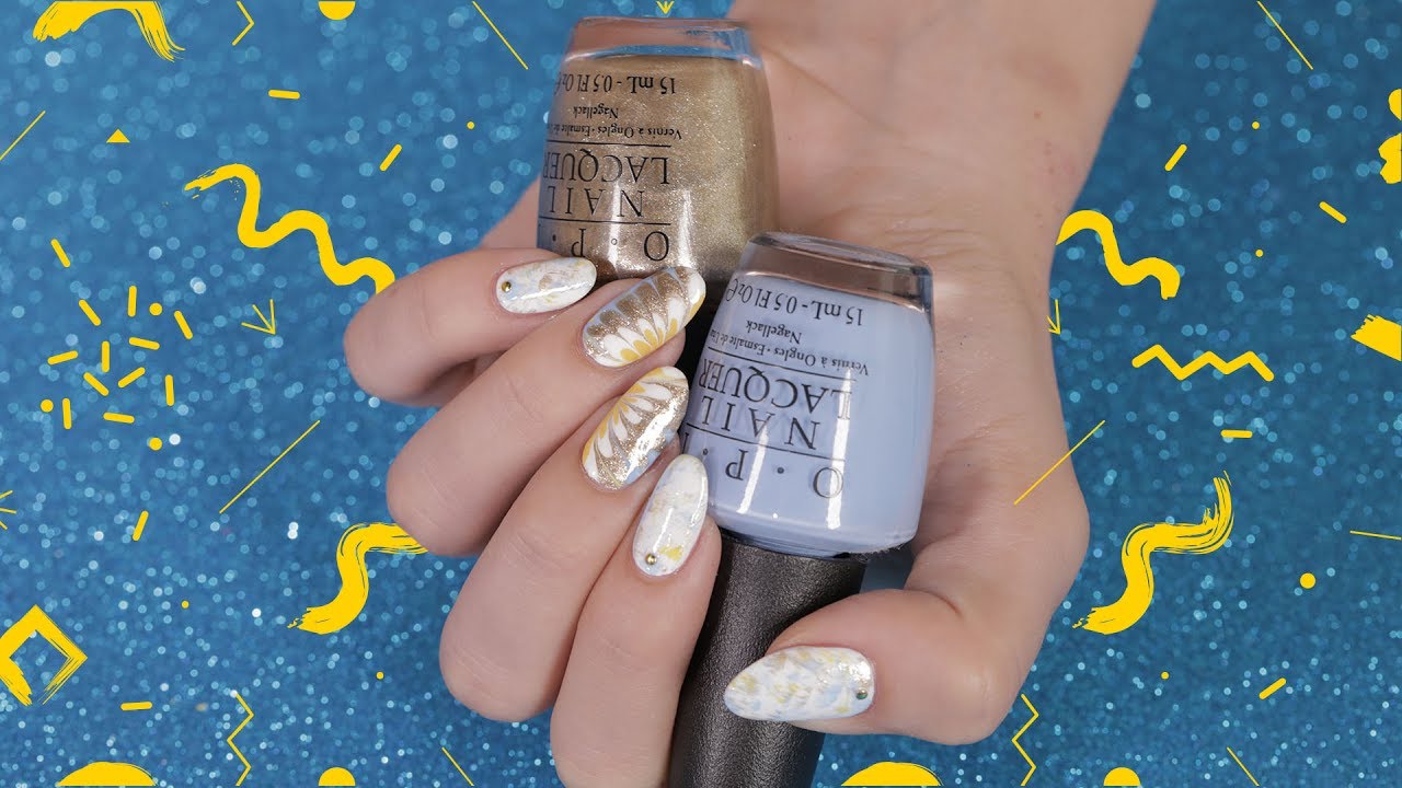 Water Marble Nails Without Water | مناكير رخامي بدون ماء