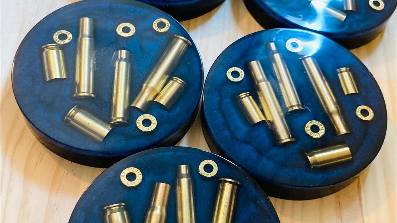 How to make epoxy coasters//with bullet casings!!