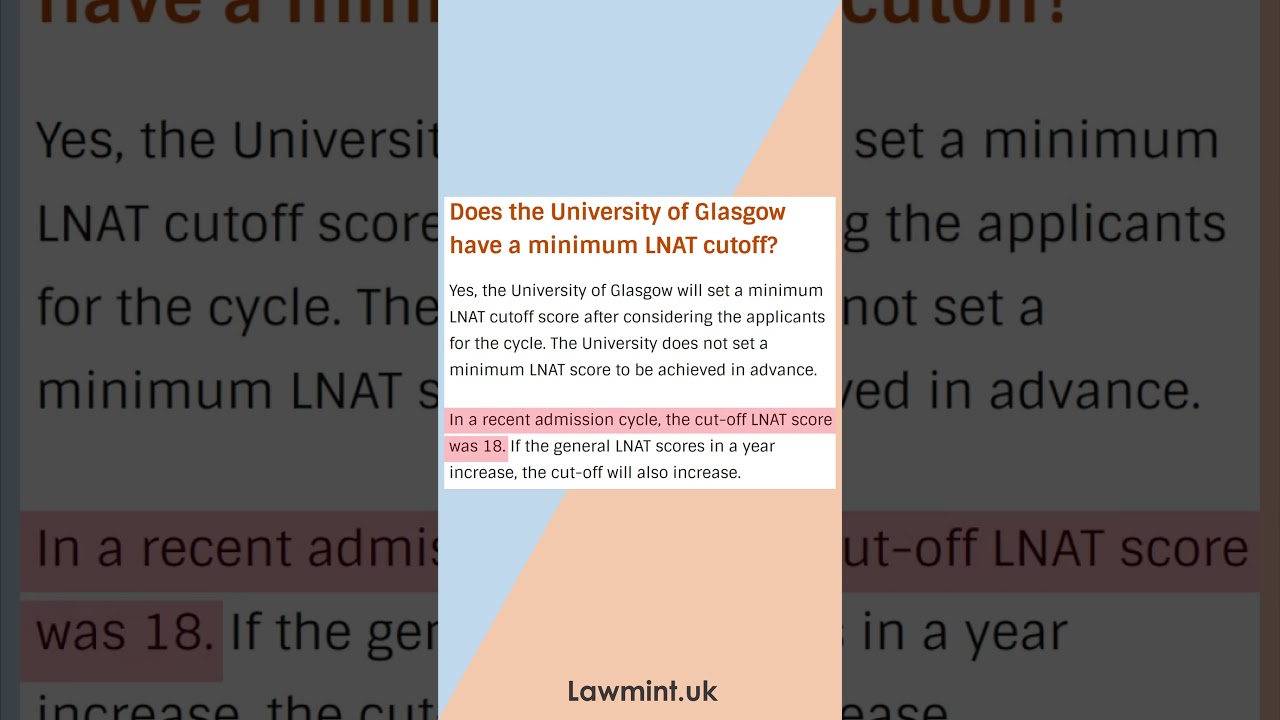 Glasgow University Law LNAT 2023 Quick Facts and Stats