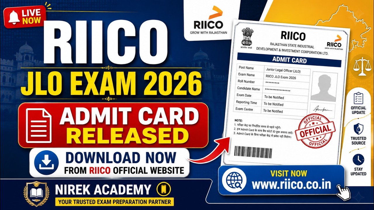 🚨 RIICO JLO Admit Card 2026 Released | Download Now | Official Website Live