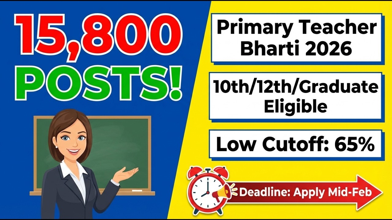 10th & 12thGraduates 15,800 Primary Teacher Vacancy 2026 | Sarva Shiksha Abhiyan | Full Details 📝