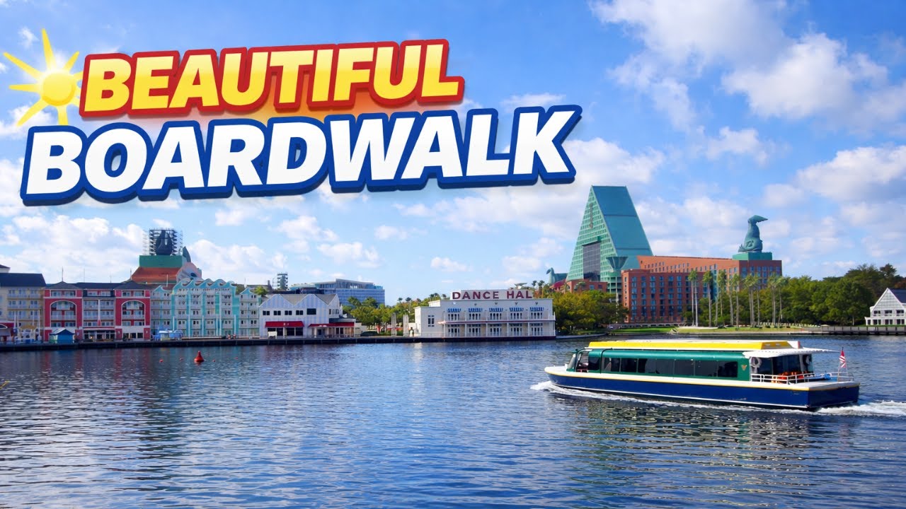 Daytime Ambience Around Crescent Lake — Disney’s BoardWalk, Swan & Dolphin