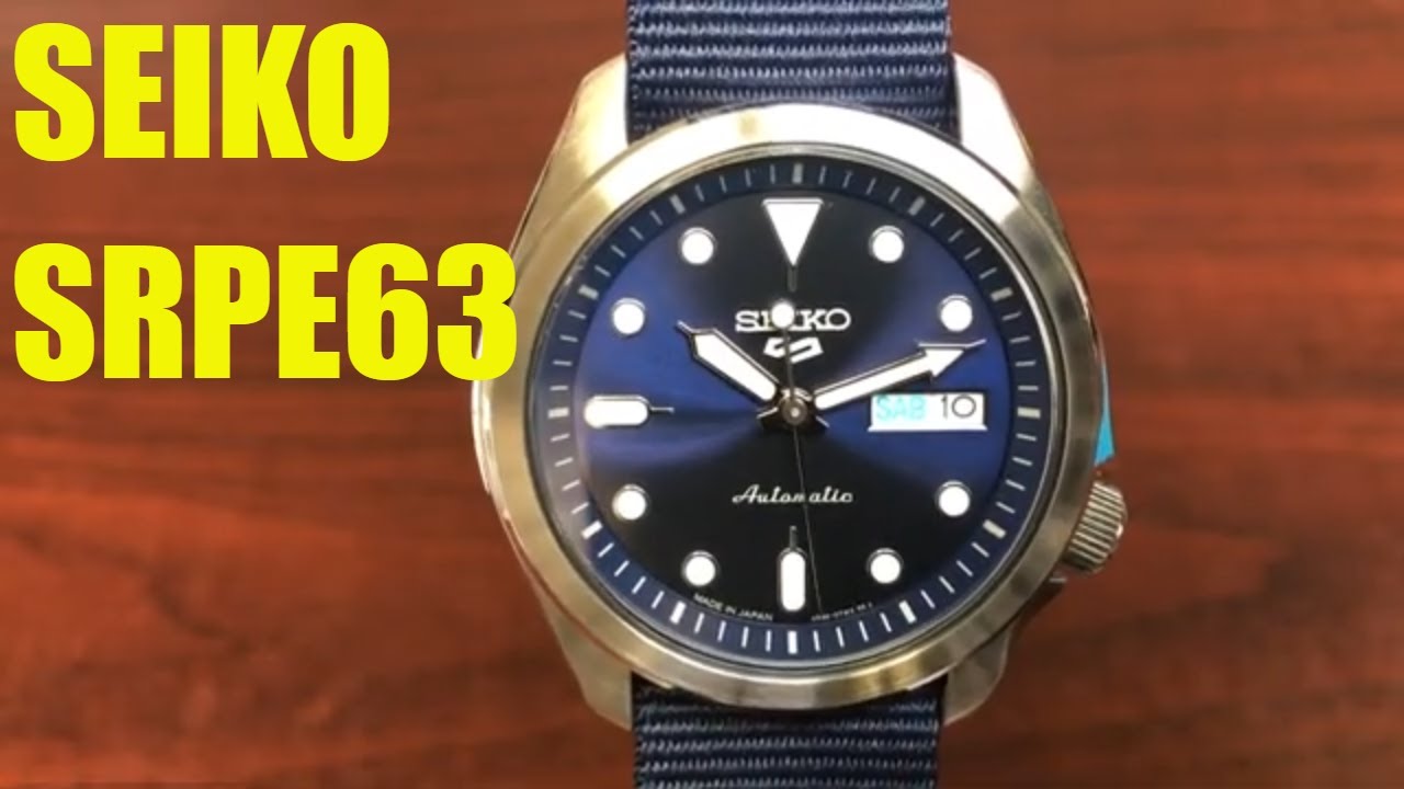 Seiko 5 Automatic Blue Nylon Strap Watch SRPE63K1 SRPE63