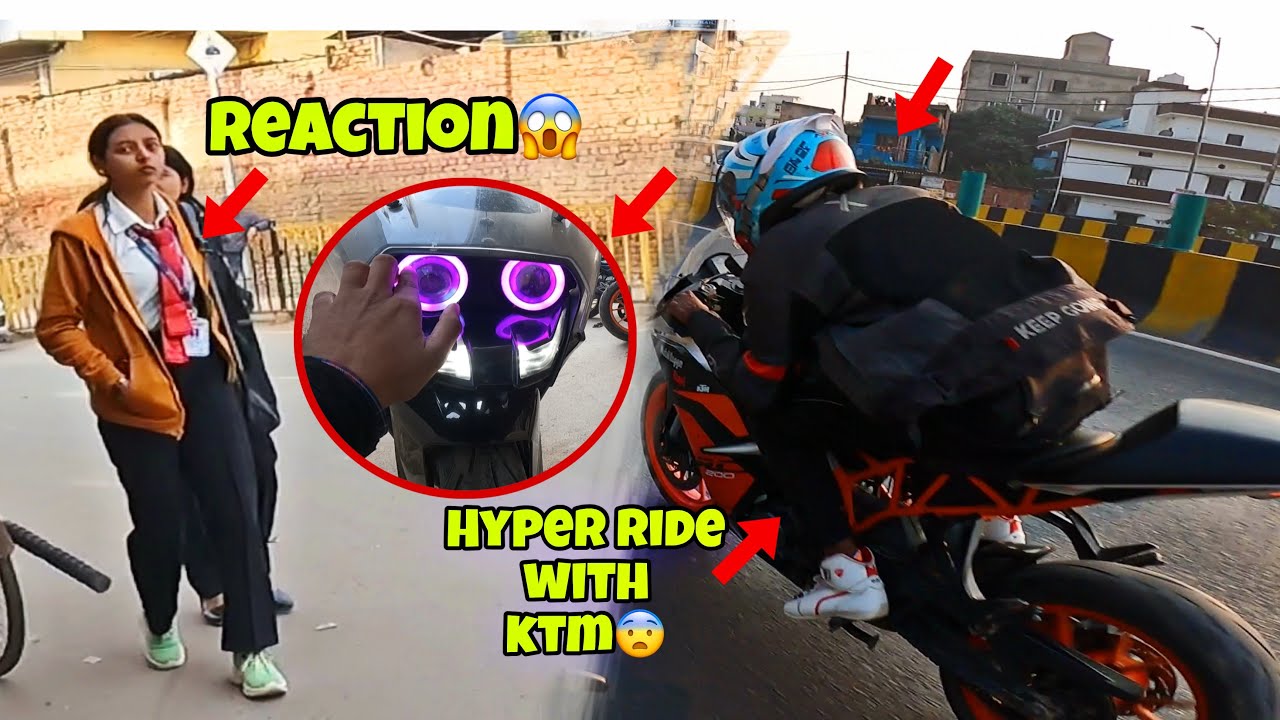 HYPER RIDE 🔥 PATNA ATAL PATH 🥵  REACTION￼￼ 👀 SUPER LOOK KTM 200 😍 #motovlog #sportsbike #r15v4 ￼