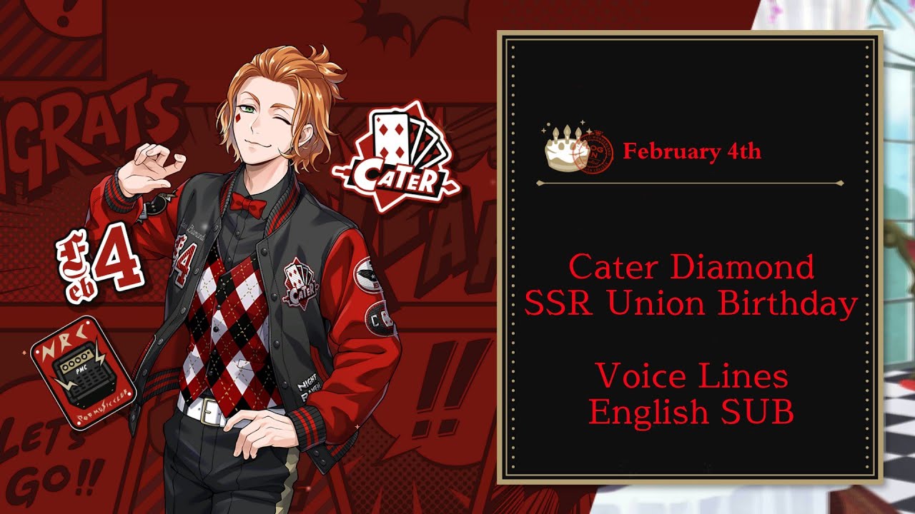 Cater Diamond -  SSR Union Birthday - Voice Lines - Disney Twisted Wonderland - English SUB