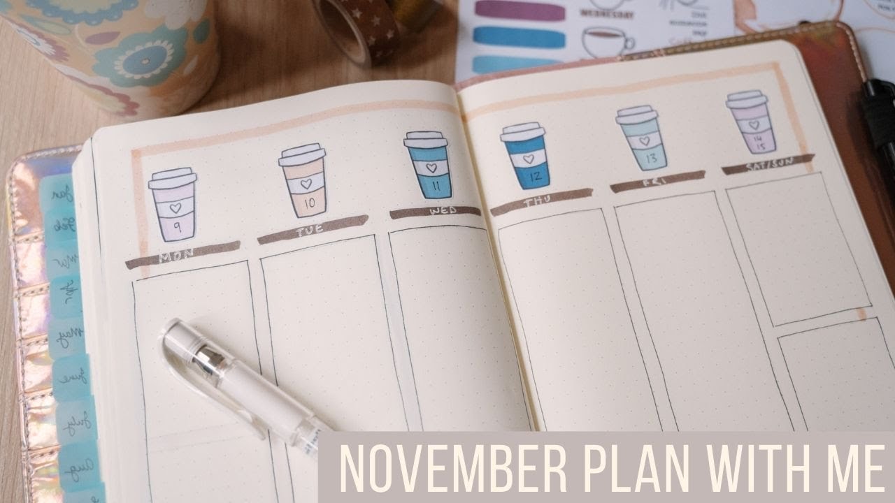 Plan With Me: November 2020 Coffee Themed Easy Bullet Journal Set Up