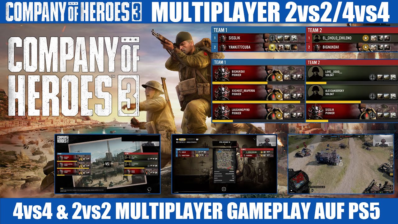 Company of Heroes 3 Multiplayer Let's Play mit 4vs4 und 2vs2 auf der PS5 | COH3 MP PLAYSTATION5