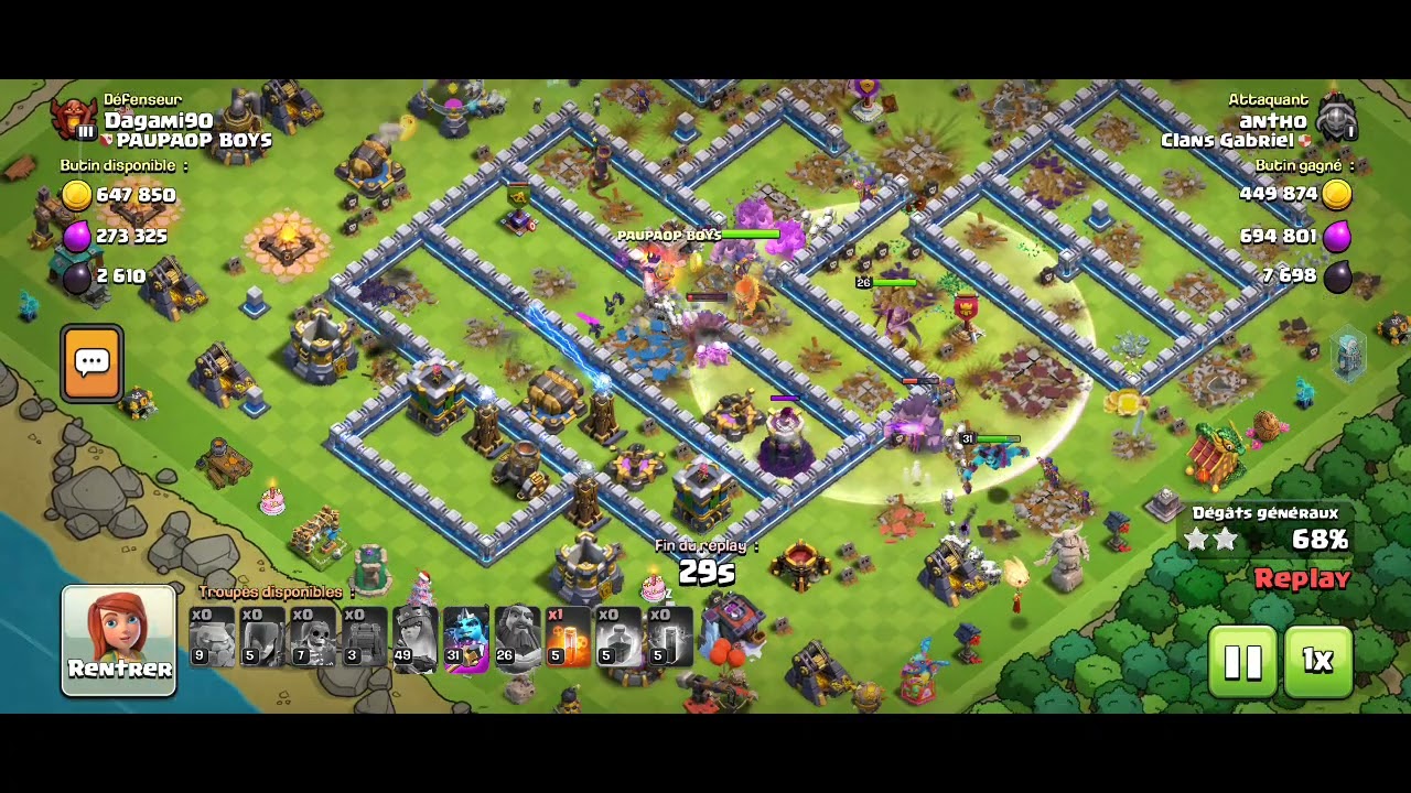 Clash of clans HDV 12 compo perf 3 &eacute;toiles.