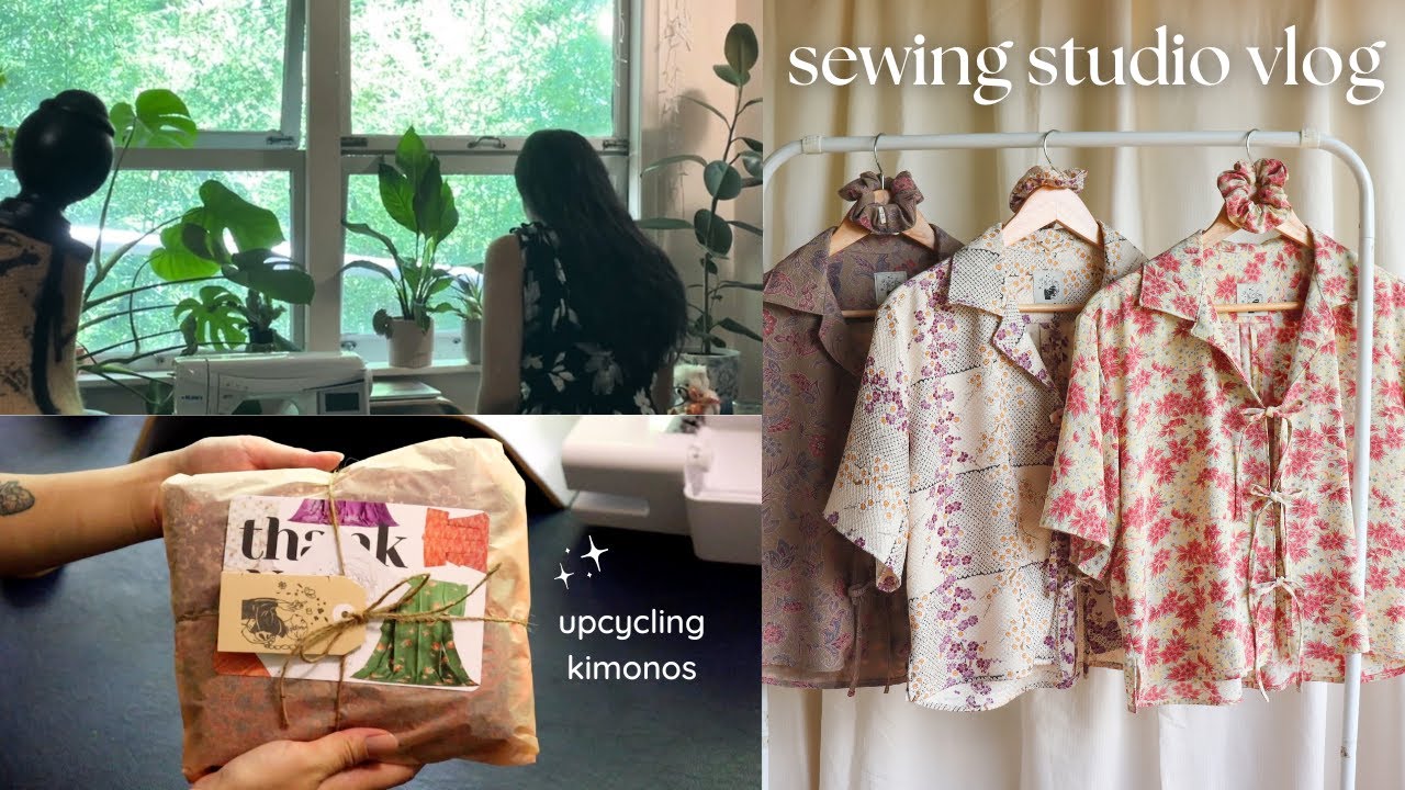 Small business vlog | packing orders | upcycling kimonos (early 2024)