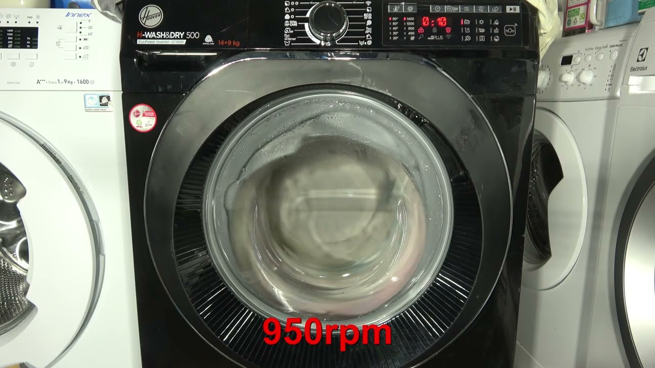 Fast Final spin 1400rpm and results / Hoover H-wash & Dry 500 14kg Washer dry