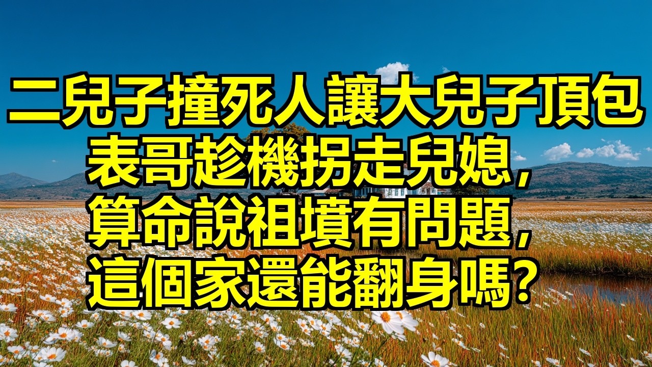 二兒子撞死人，我讓大兒子頂包坐牢，表哥趁機拐跑兒媳，欠債累累，算命先生說祖墳有問題，我爹當年五馬分屍差點沒埋成！ #頂包坐牢 #表哥拐媳 #祖墳遷移